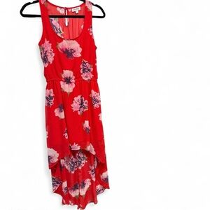 Olsenboye Red Floral High Low Dress